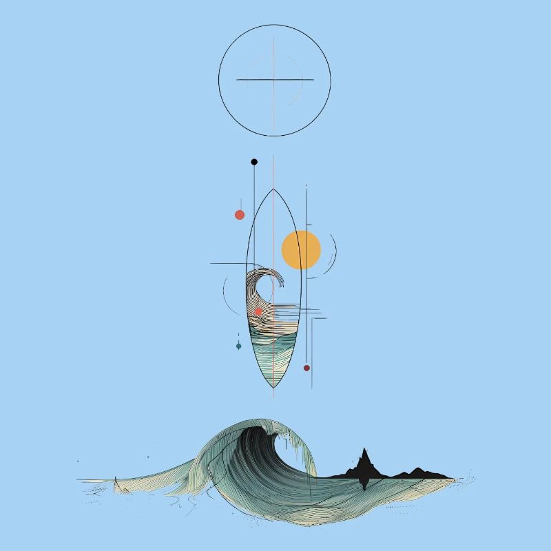 Abstract Wave – Geometric Surf Art