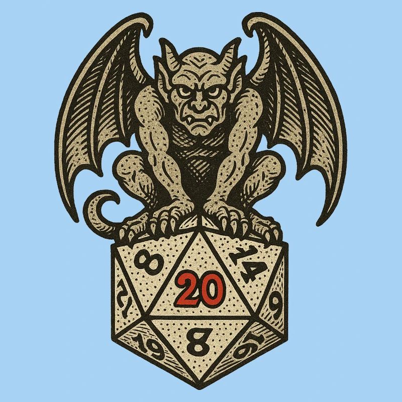 Gargoyle on a D20 Dice Arc