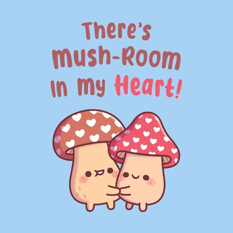 Champignons mignons dans les câlins Champignon dans mon cœur