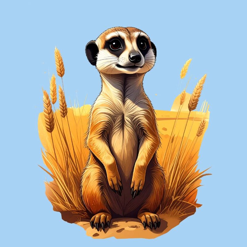 Ein Erdmännchen in der Savanne