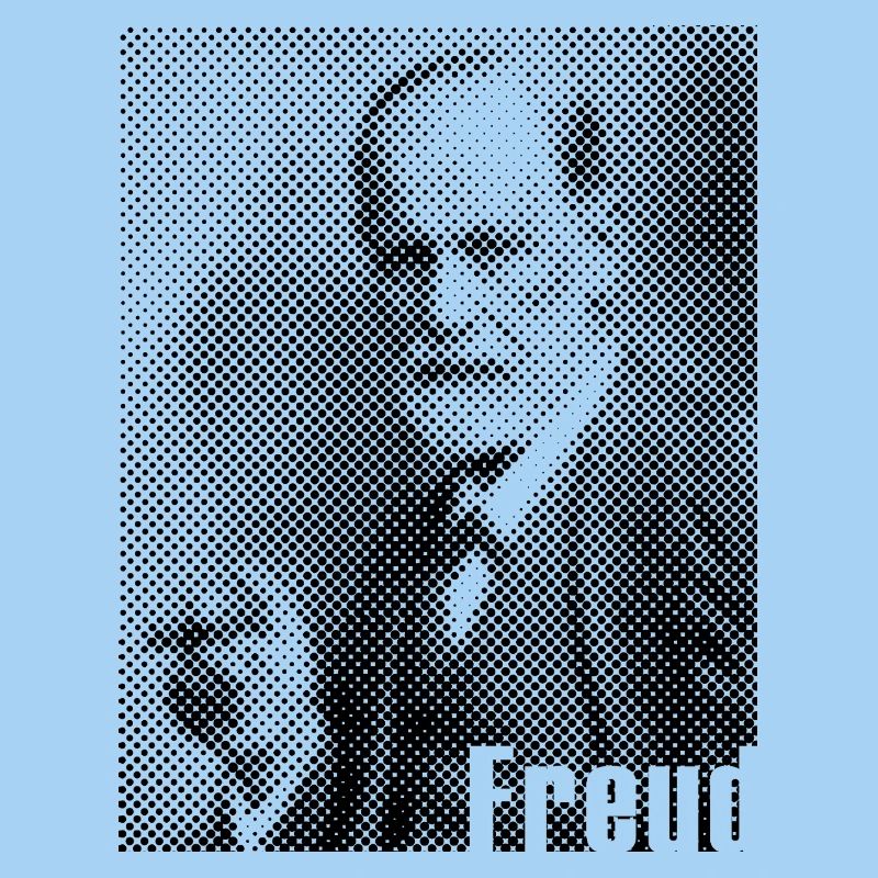 Portrait en points monochrome de Sigmund Freud
