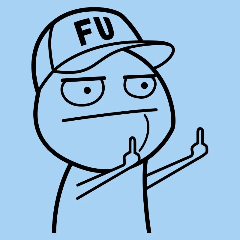 FU Meme with baseball cap (color changeable)
