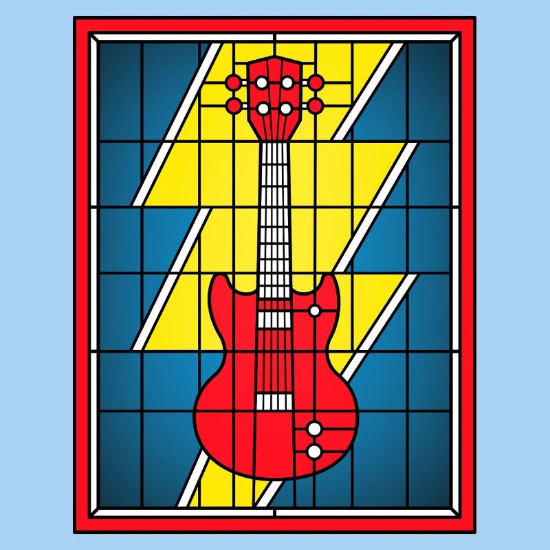 Buntglas-E-Gitarre