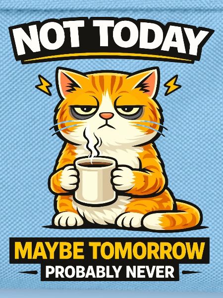 Nicht heute Katzenkaffee-Prokrastination