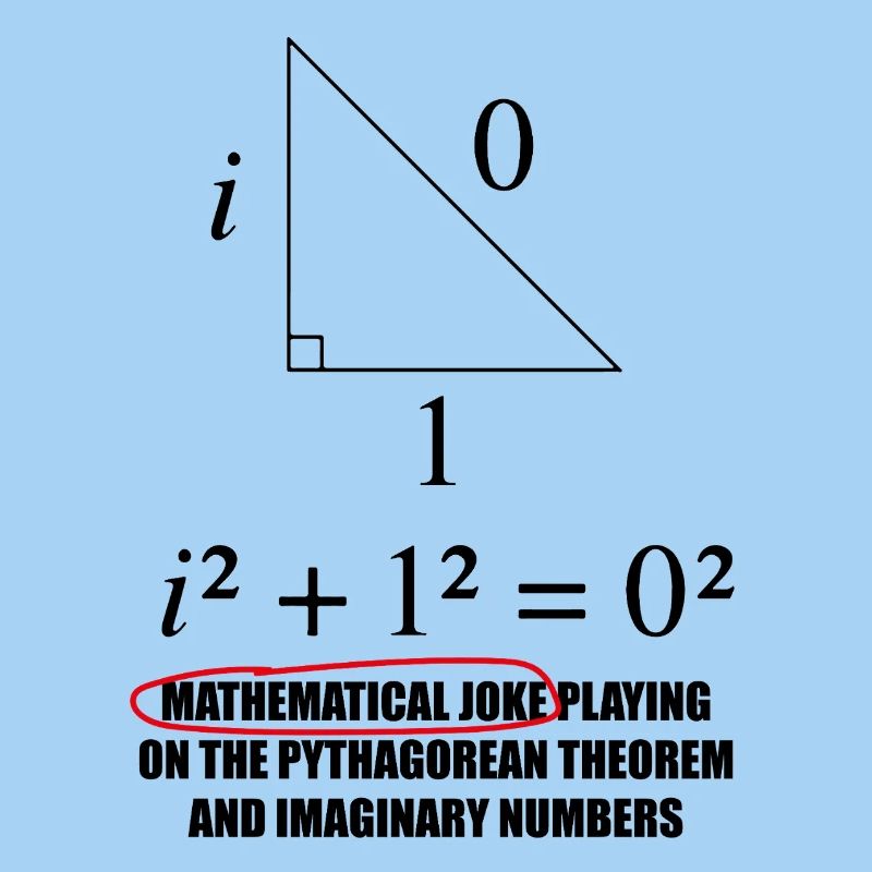 Funny math motif with Pythagoras joke