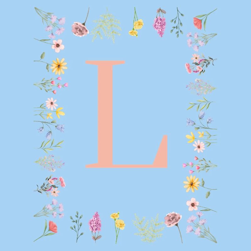Initiales florales « L », lettres monogrammes