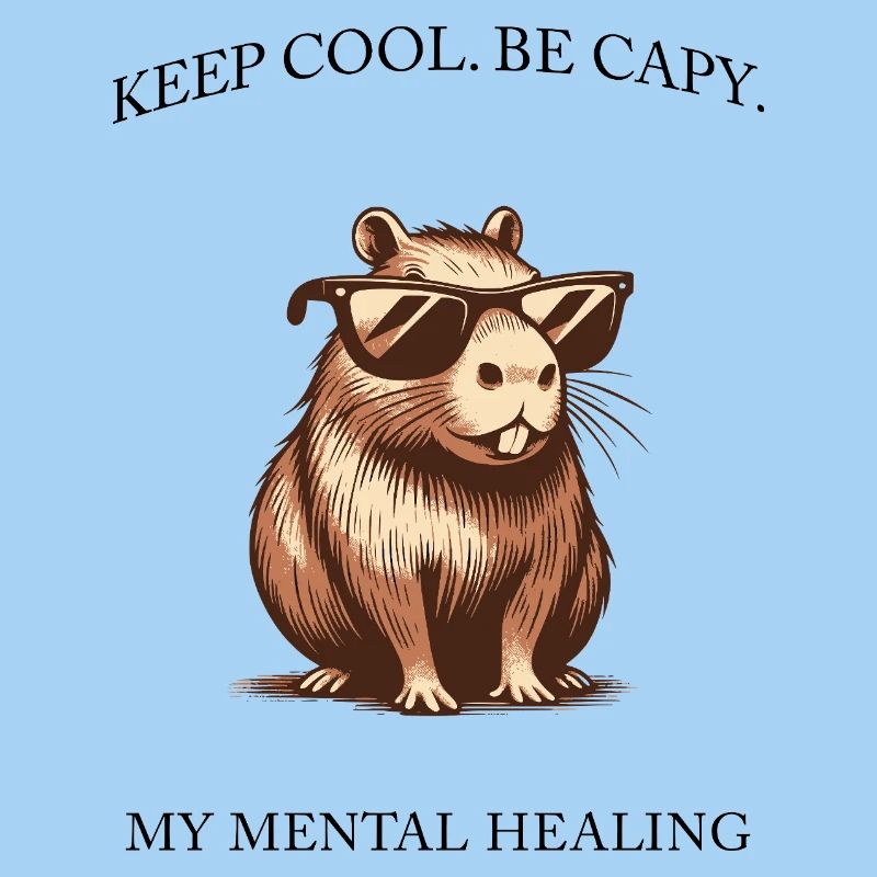 Capybara - Keep Cool, Be Capy - Design minimaliste