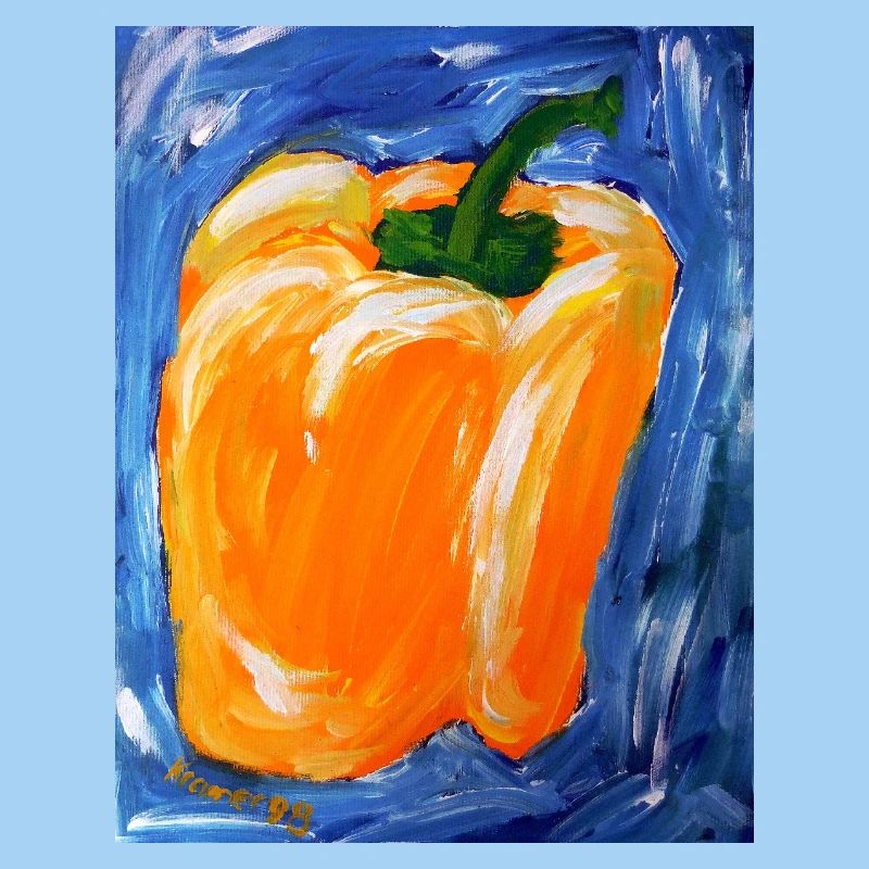 Orange pepper in expressionism