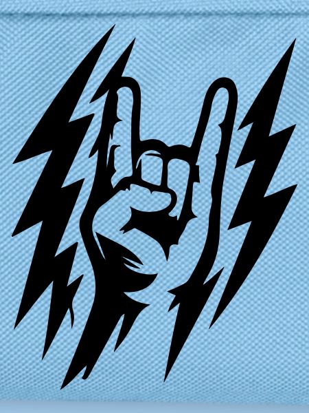 Rock Handzeichen Blitze Symbol Schwarz