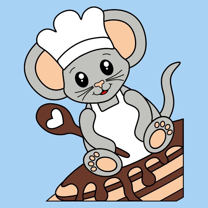 Mäusekoch auf Pfannkuchen
