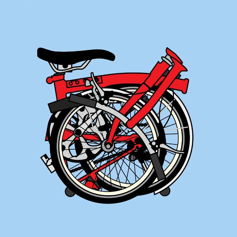 Brompton Bicycle ready to be transported.