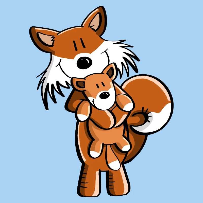 Fuchs avec bébé renard - cadeau comique - enfants