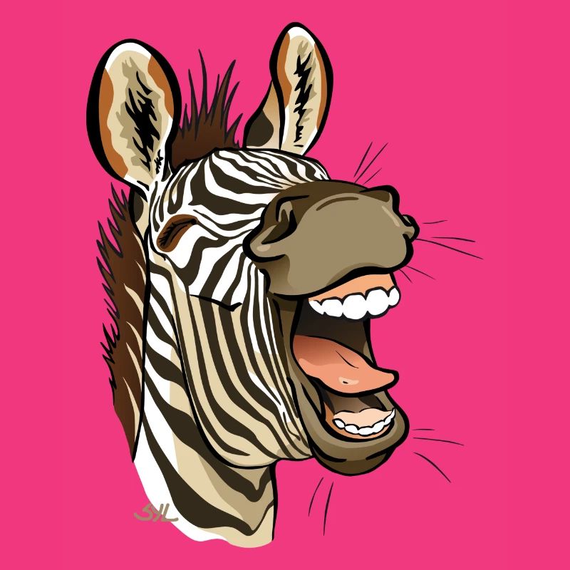 Zebra laughing