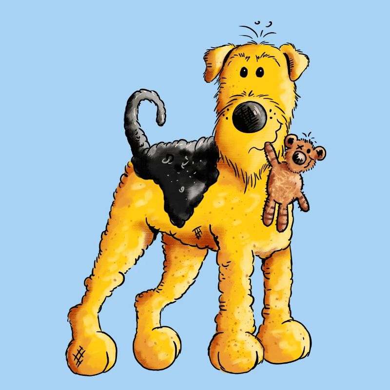 Lustiger Airedale Terrier mir Teddy