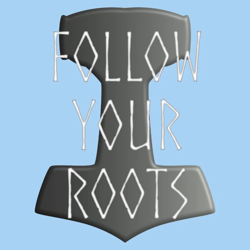 Mjölnir Donar Hammer Thor - Follow your Roots grau