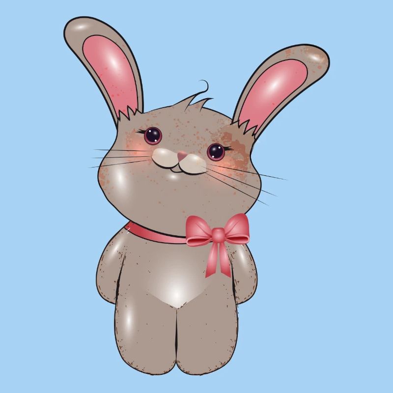 Lapin mignon avec arc dans le style comique