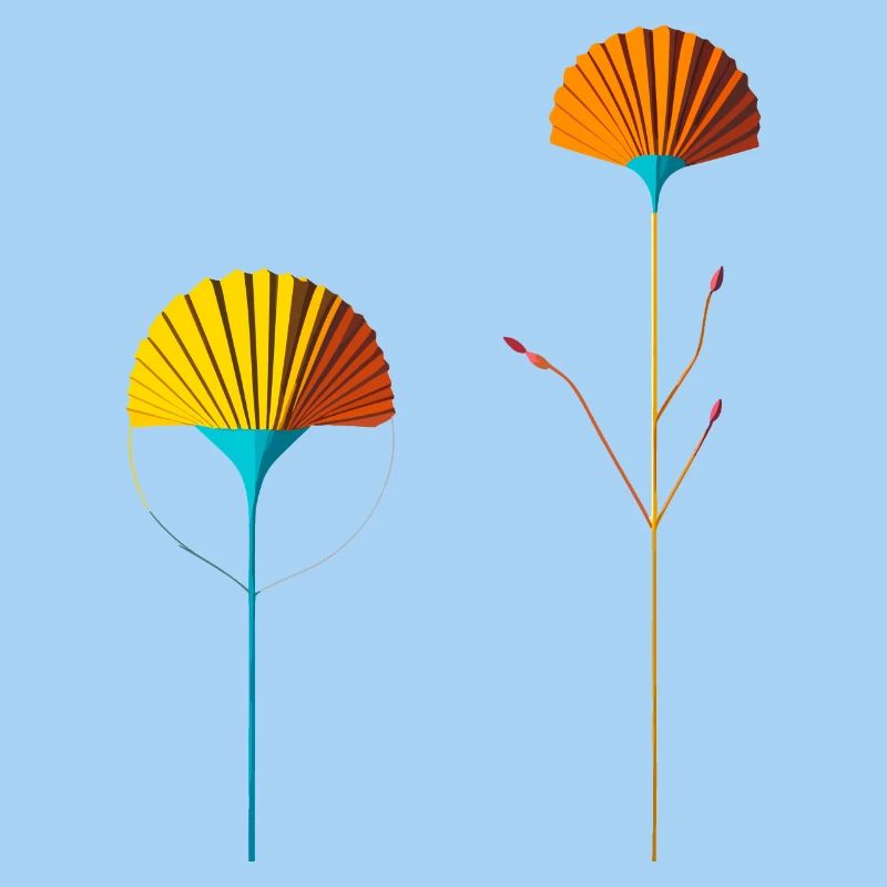 Abstrakte Farbblütenfächer