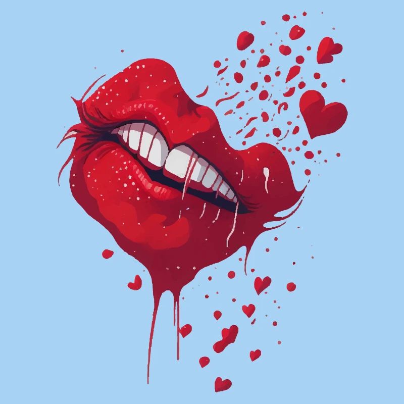 Lippenkuss mit Herzspritzer