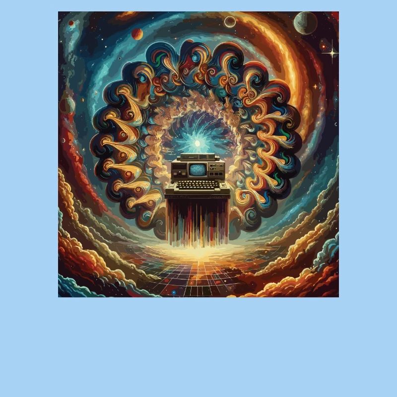 Cosmic Retro Computer Artwork