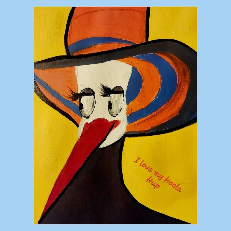 Creative pelican with hat
