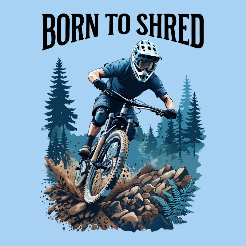 Mountain Biking Forest Trail Action Scene