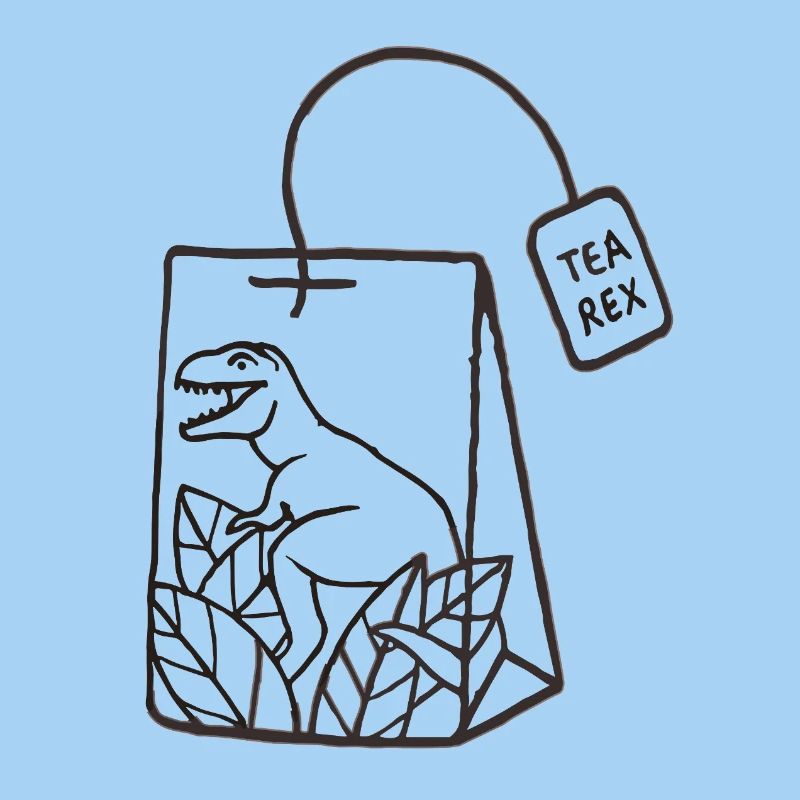 Dinosaurier Teebeutel Design