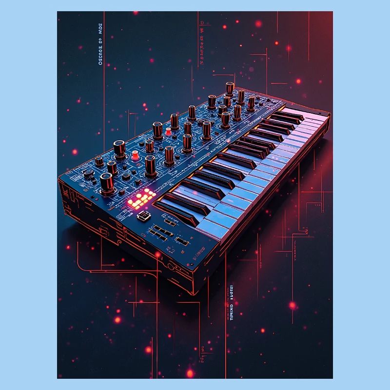 Futuristic Synthwave Music Console