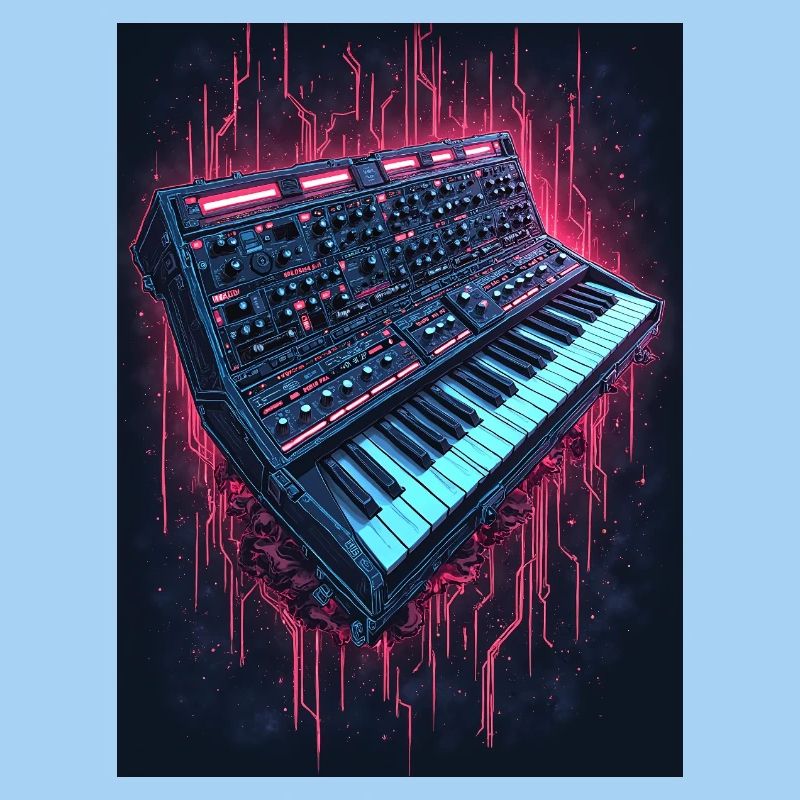 Conception musicale de synthétiseur de néon