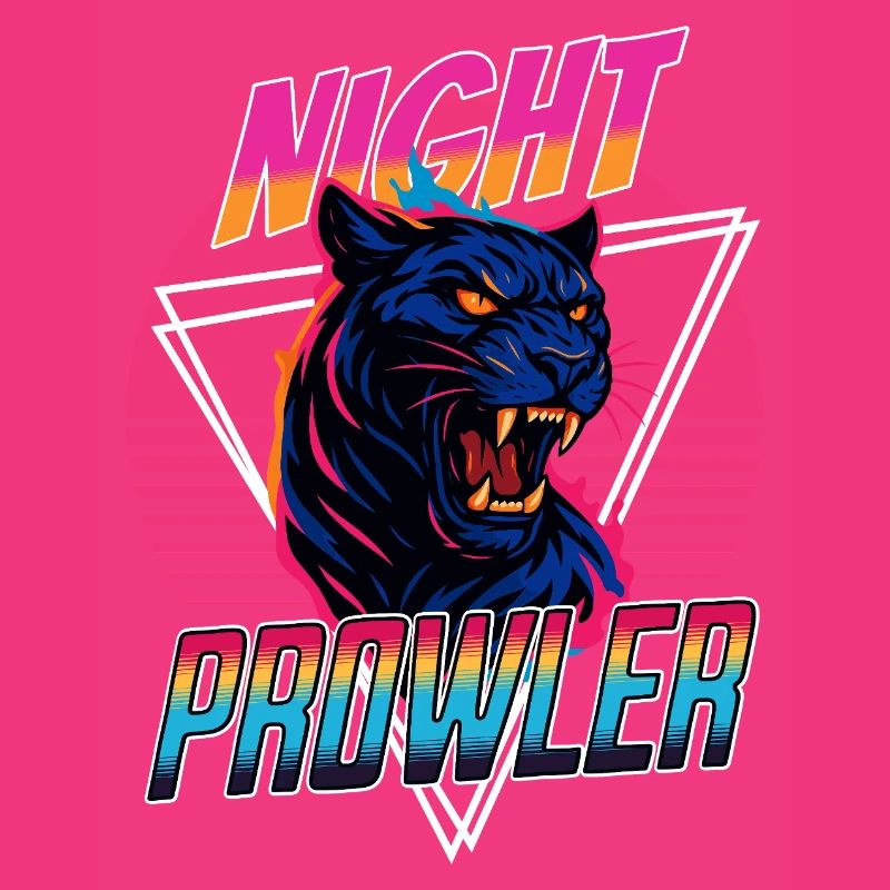 Conception rétro de la panthère Prawler de nuit