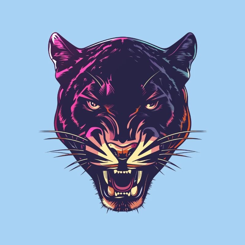 Neon Panther Kopf Design