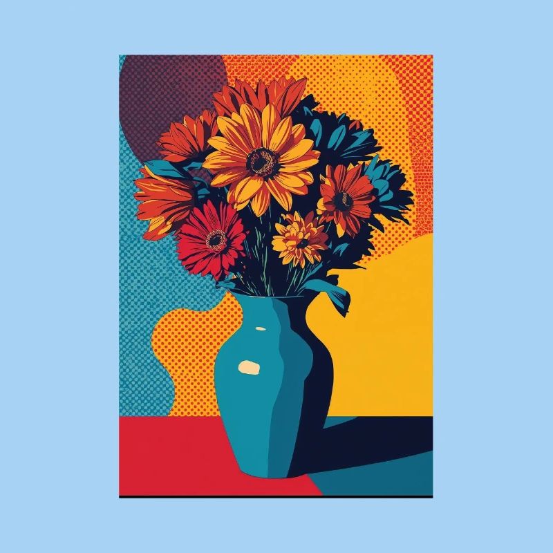 Bouquet de fleurs Pop Art