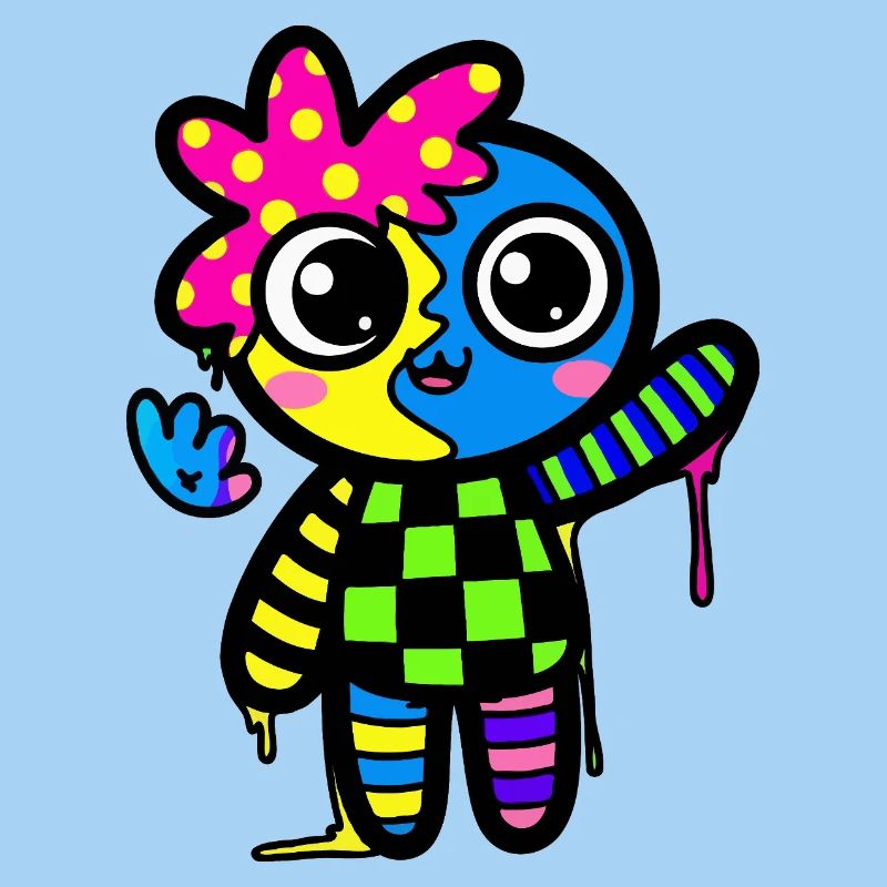 Split Face Regenbogen Pop Art