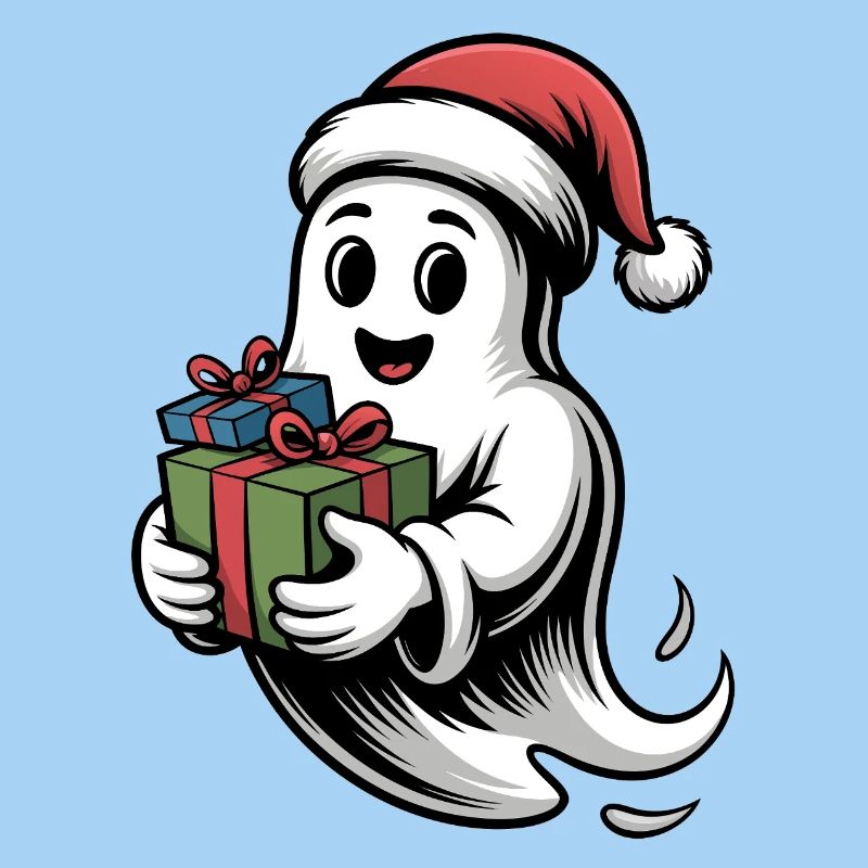Weihnachtsgeist mit Geschenk