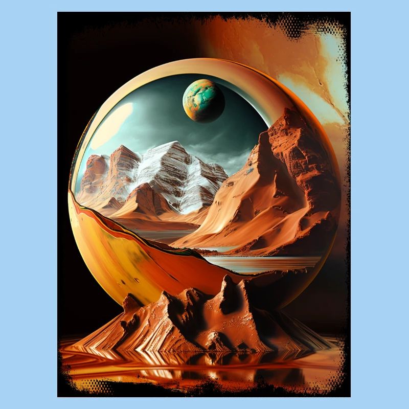 Planetary Globe Desert Landscape