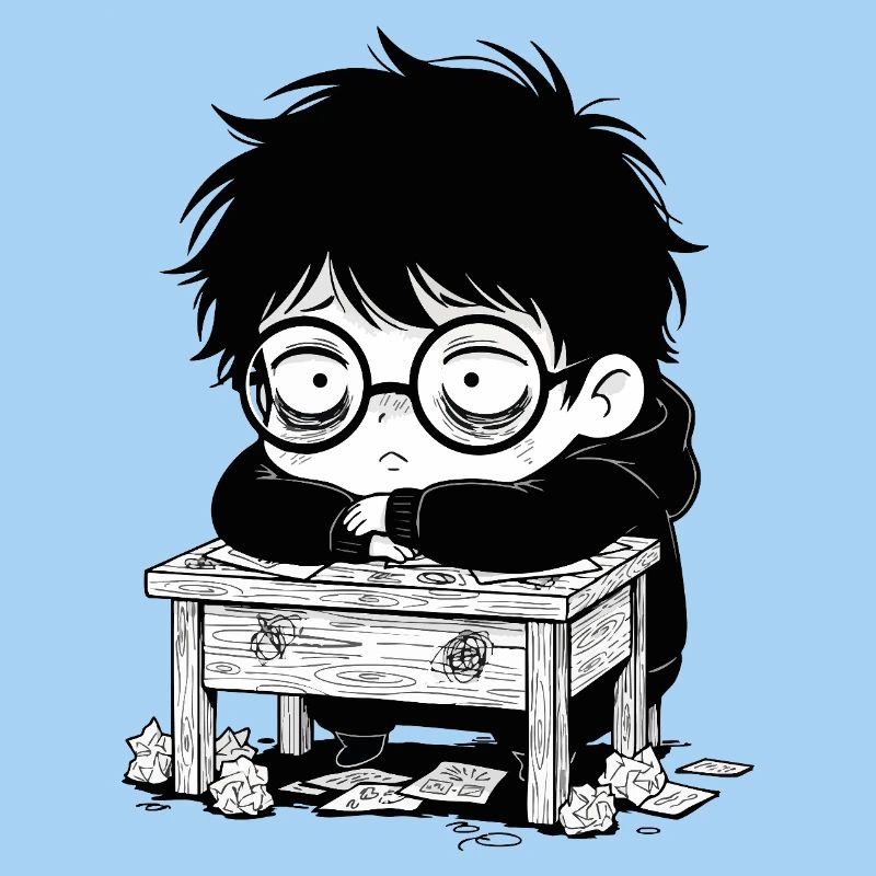 Studentischer Burnout-Büro – leerer Blick