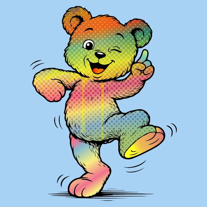 Style néon en forme d’ours colorés en dessin animé