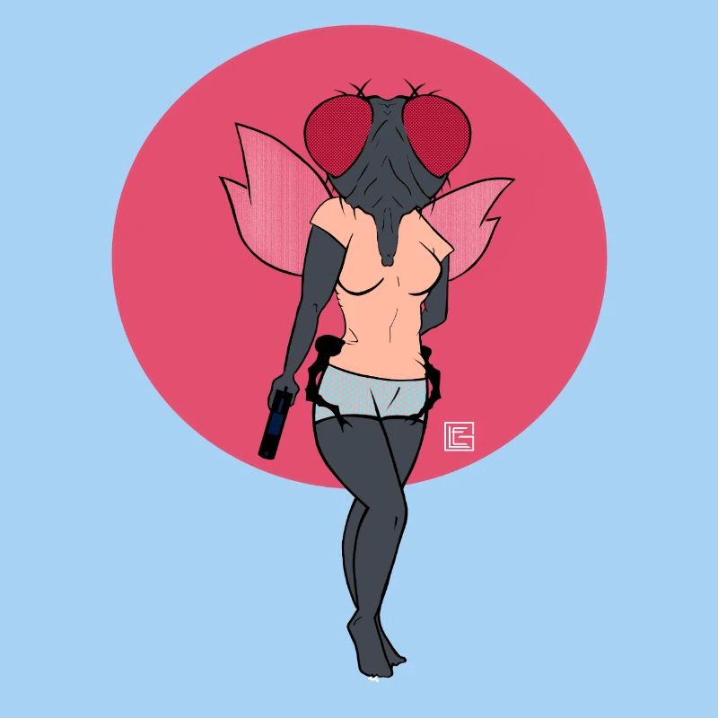 Pink-Winged Warrior Fly