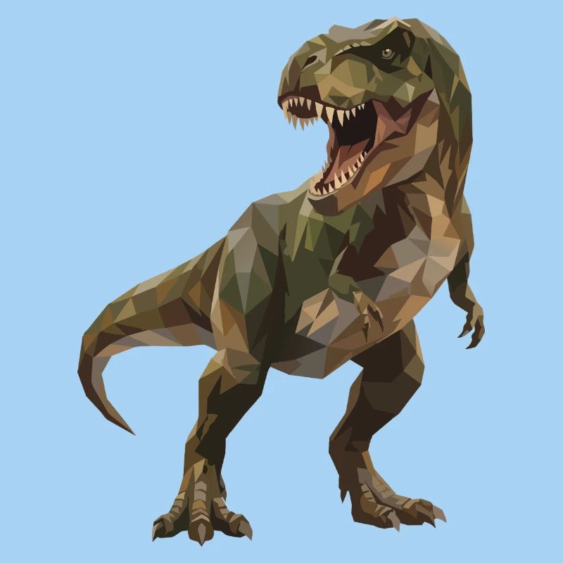 Geometric Green T-Rex Low Poly Camo Style