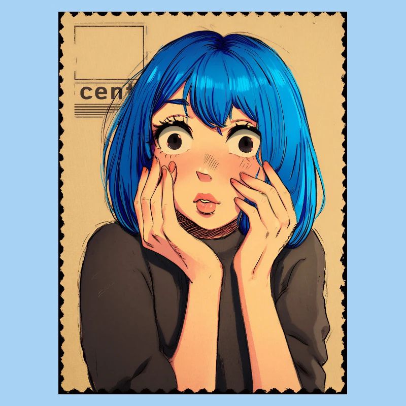 Blue Haired Surprise Portrait