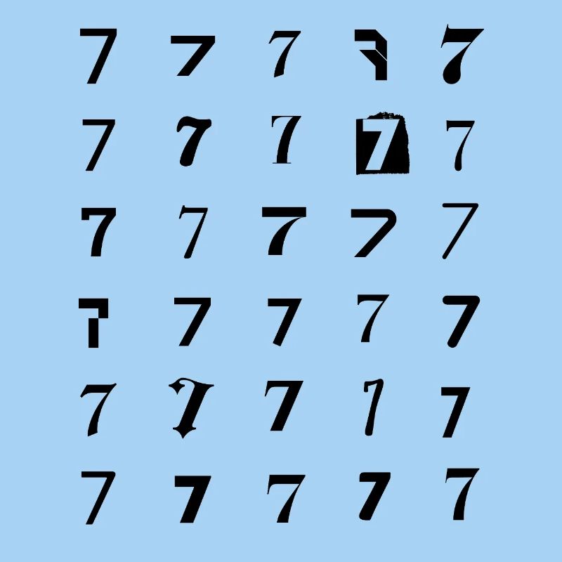 Number 7 Numerology Typographic design