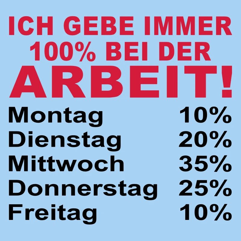 ich gebe immer 100% bei der arbeit