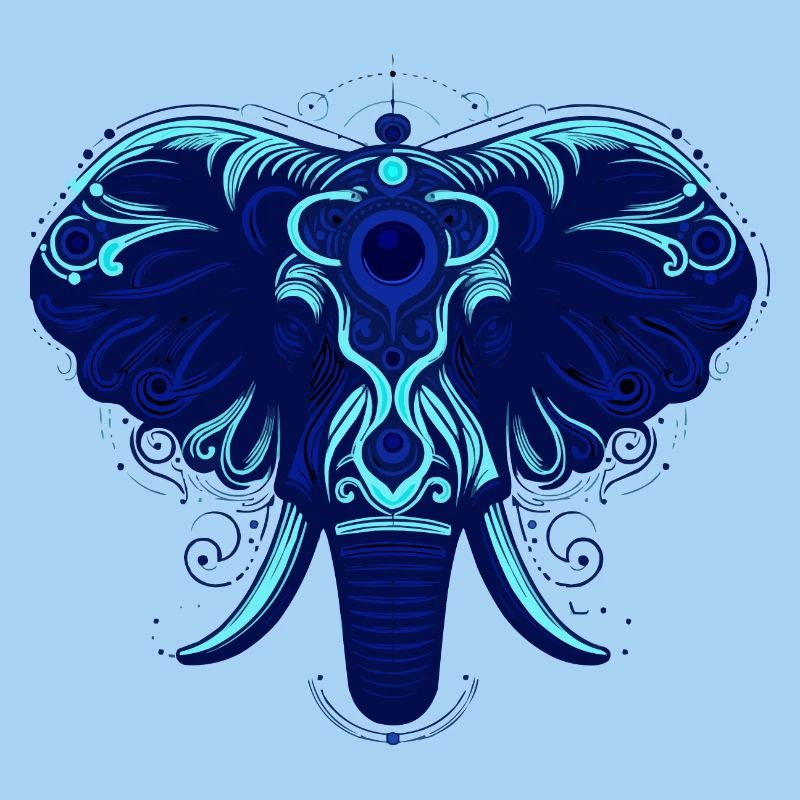 Tier Elefant Blau