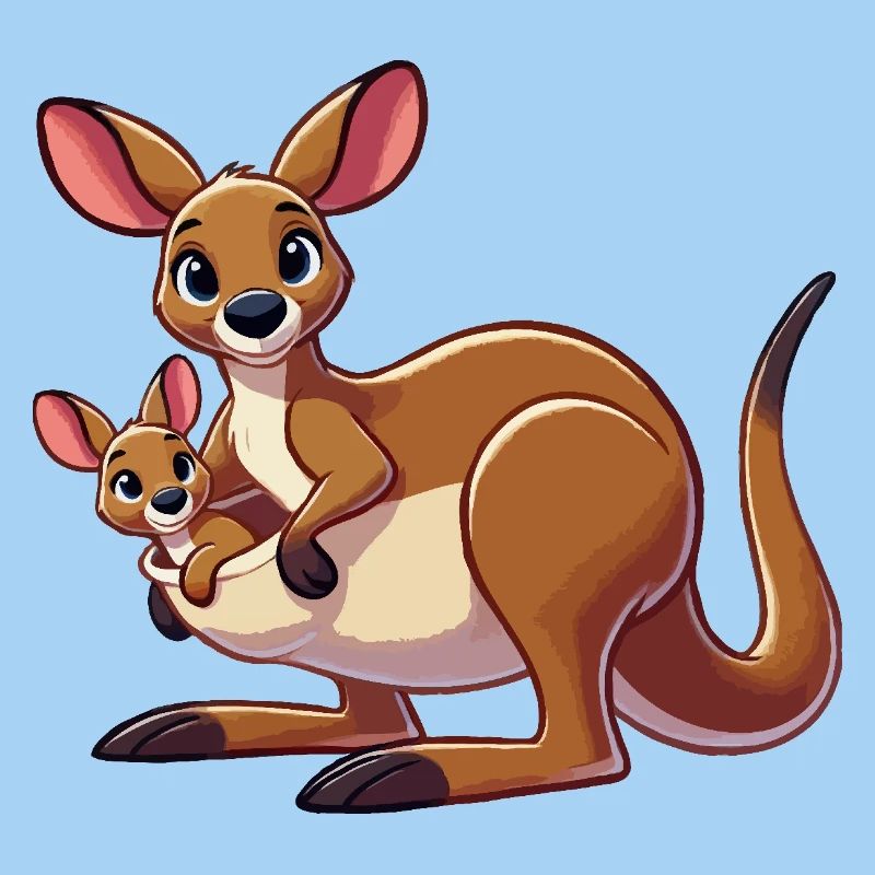 Kangaroo mother with child