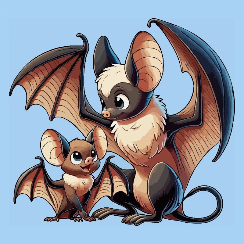 Fledermausmutter mit Kind