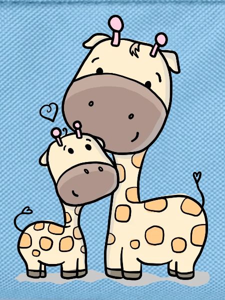 Giraffe mit Baby Giraffe