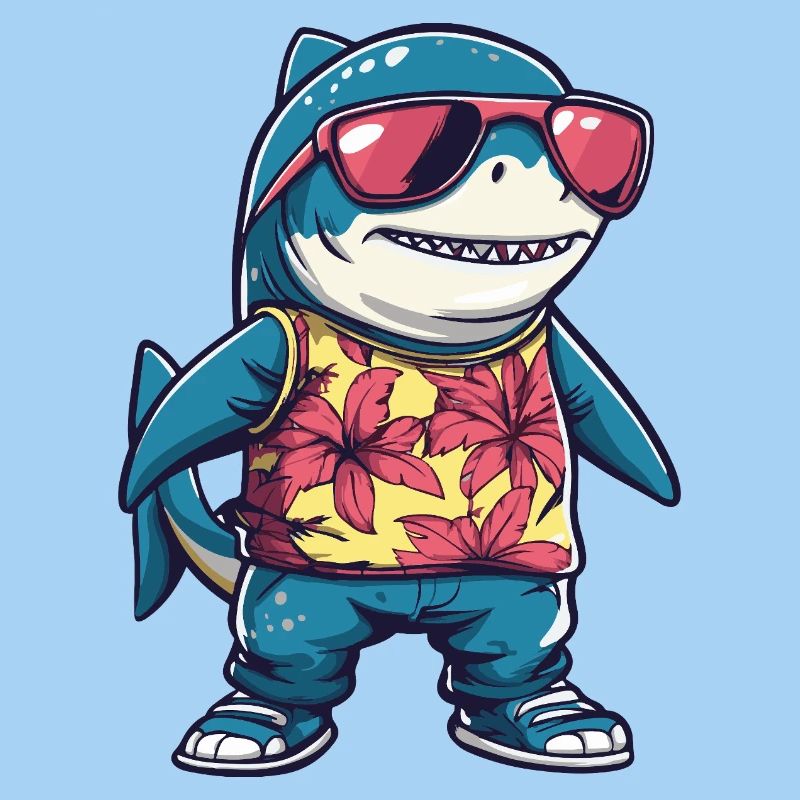 Shark Comic Funny Summer