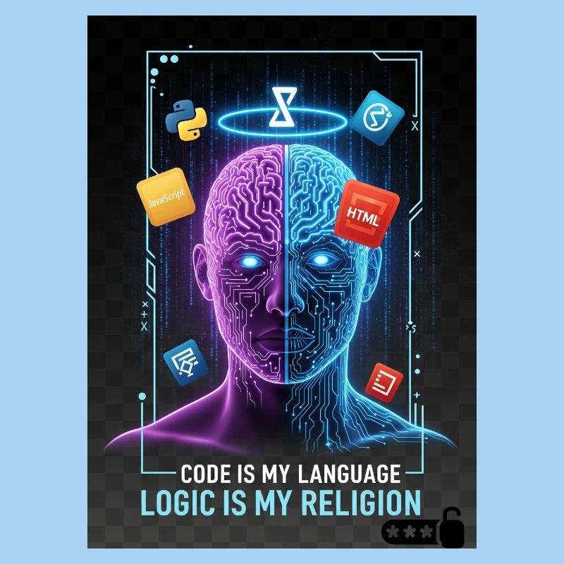 Code & Logic Cyberpunk Tech Brain T-Shirt