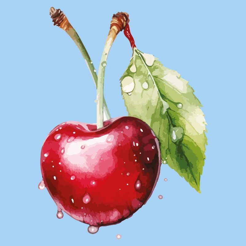 Fruchtige Kirsche mit Wassertröpfchen