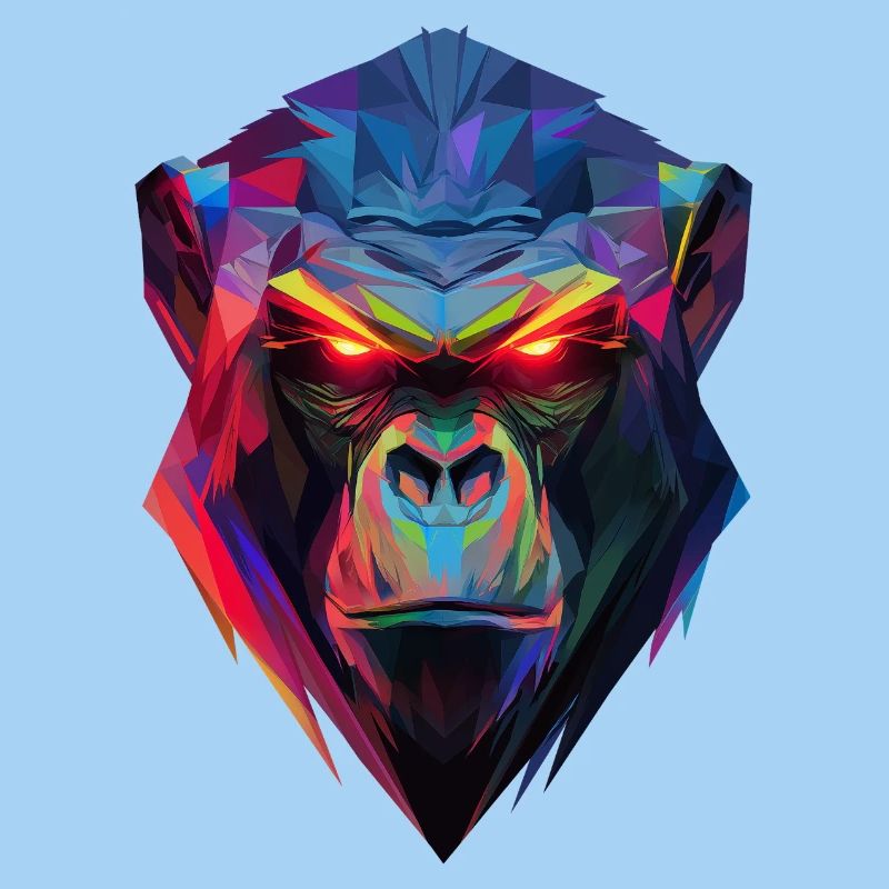 Geometric Neon Gorilla