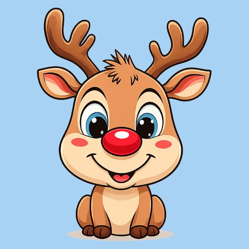 Rudolph Rentier Cartoon Weihnachtspullover